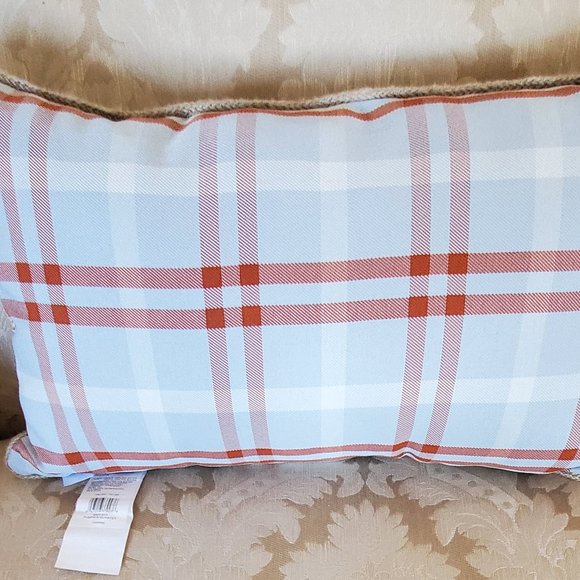 Fall Pumpkin Quartett Pillow Oranges And Plaid Back - Picture 4 of 7